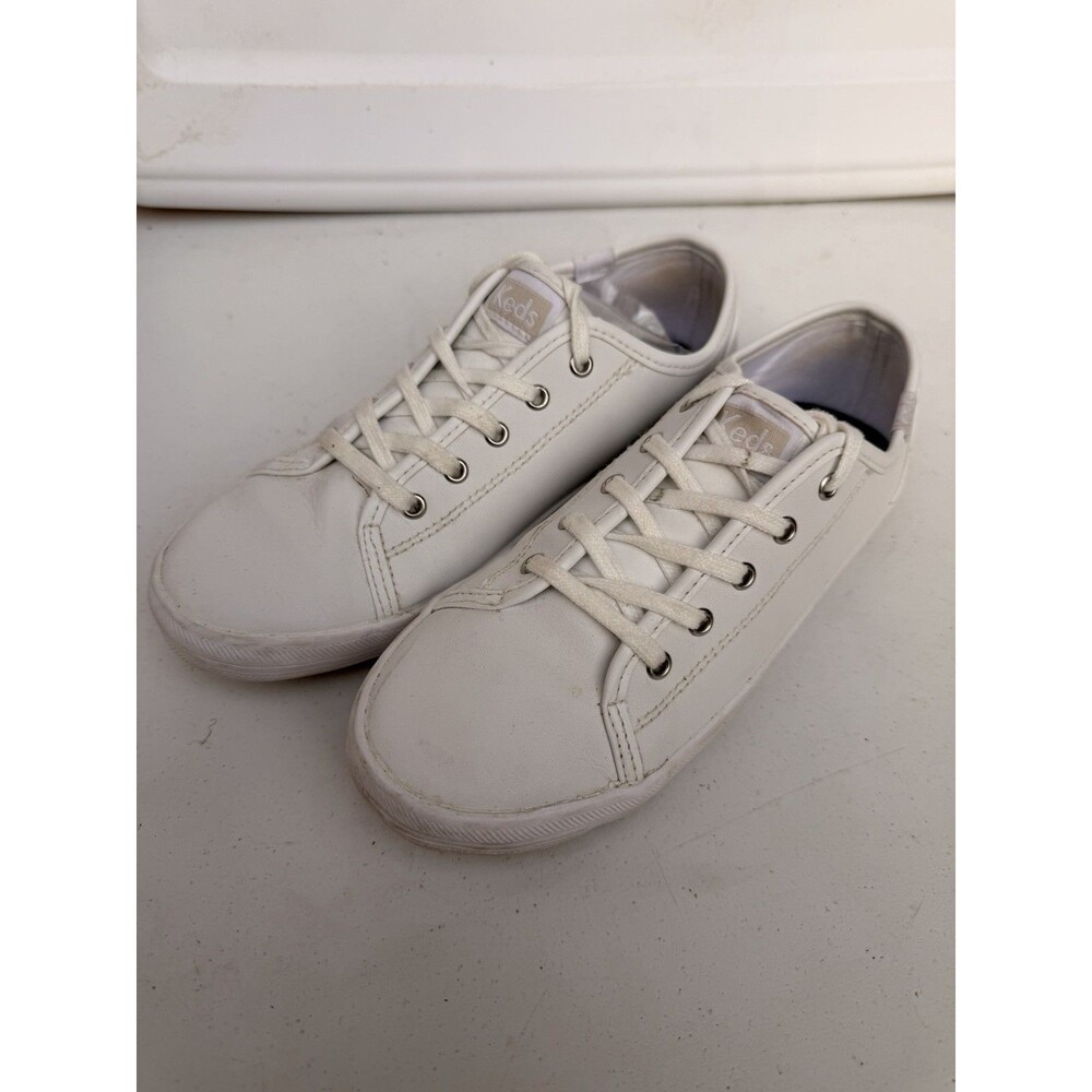 Keds girls Kickstart Core Sneaker White Leather Size 3 M Big Kid US Lace up